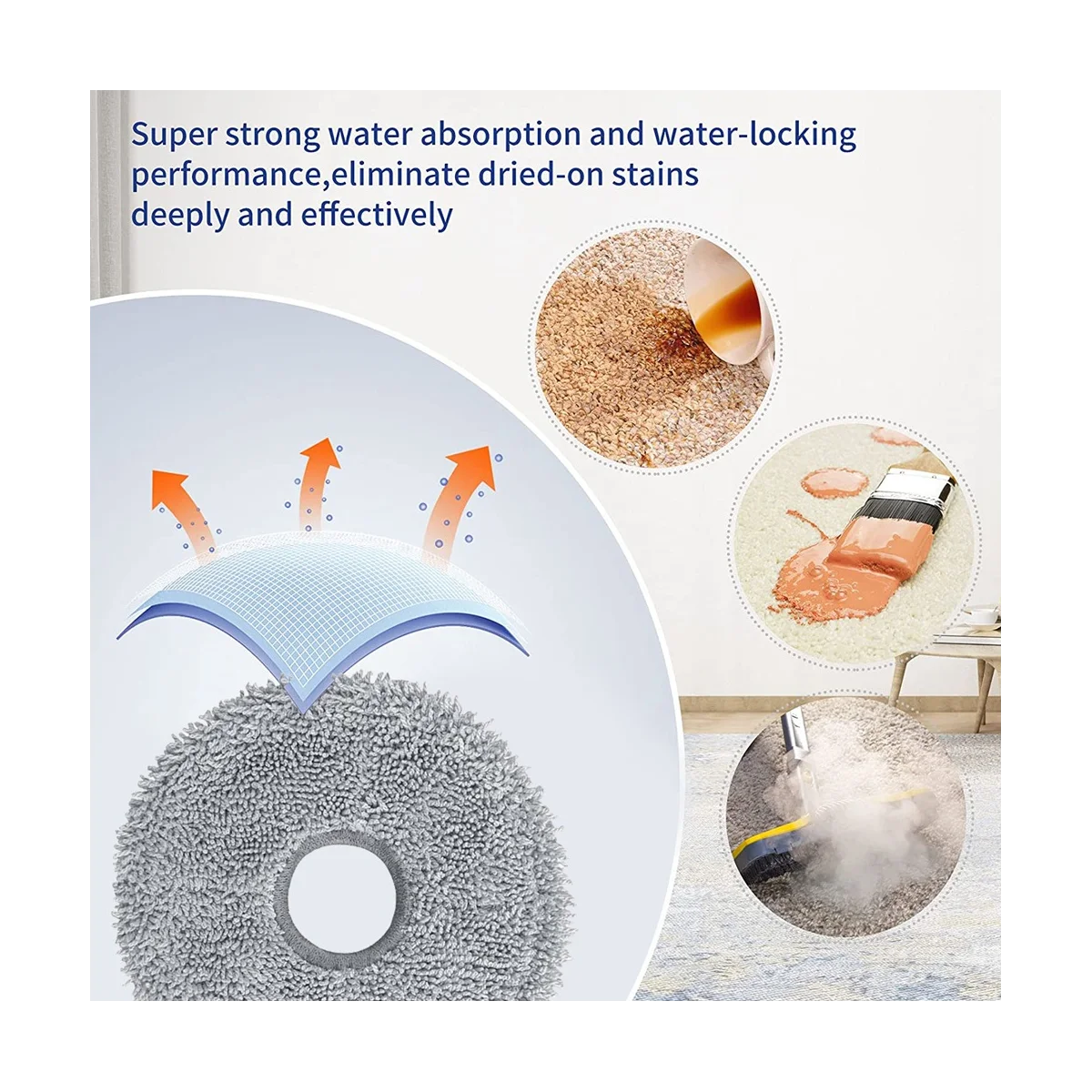 قماش ممسحة قابل للغسل للروبوت المكنسة الكهربائية ، 3S ، B108CN ، 2Pro ، B113CN ، 4 قطعة