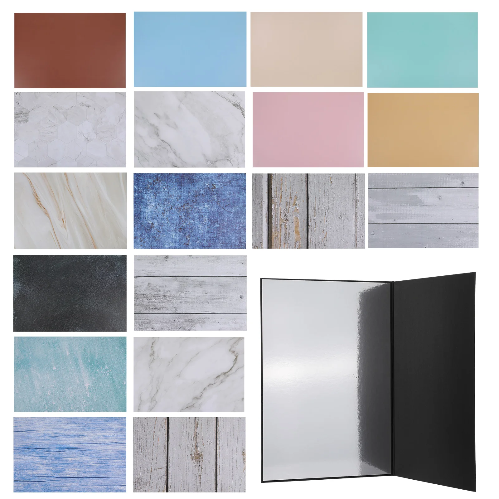 

1 set Photography Backdrop Board Set Double Sided Portable Studio Background Kit For Product Photo Shoots With Clips Small