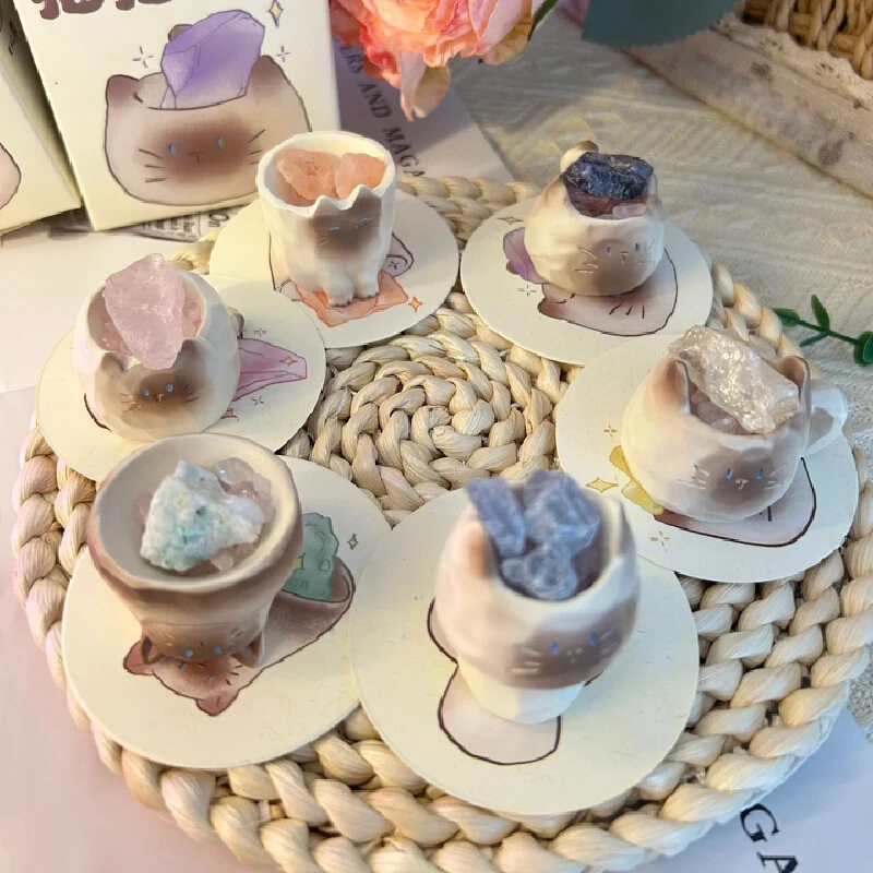 

Креативный Кристалл Кота Мини-сюрприз Слепая Коробка Kawaii Настольные Украшения Ремесла Из Смолы Оптовая Игрушка Настольное Украшение Рождественские Подарки