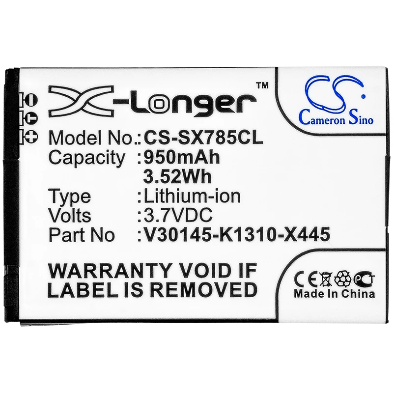 

CS 950mAh Battery for Siemens 4250366817255 S30852-D2152-X1 V30145-K1310K-X444 V30145-K1310-X444 V30145-K1310-X445