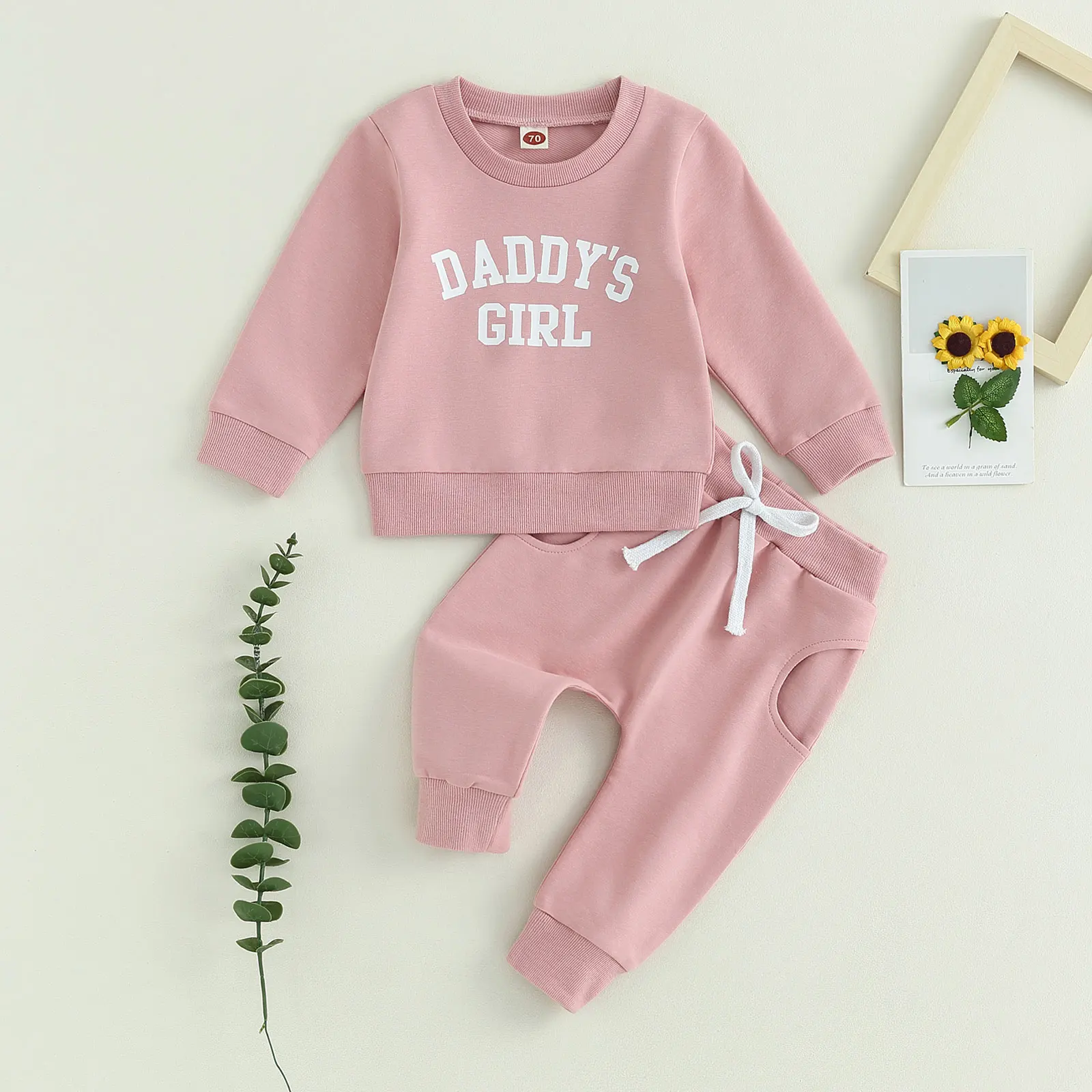 Toddler Girls Letter Print Outfit Set 2