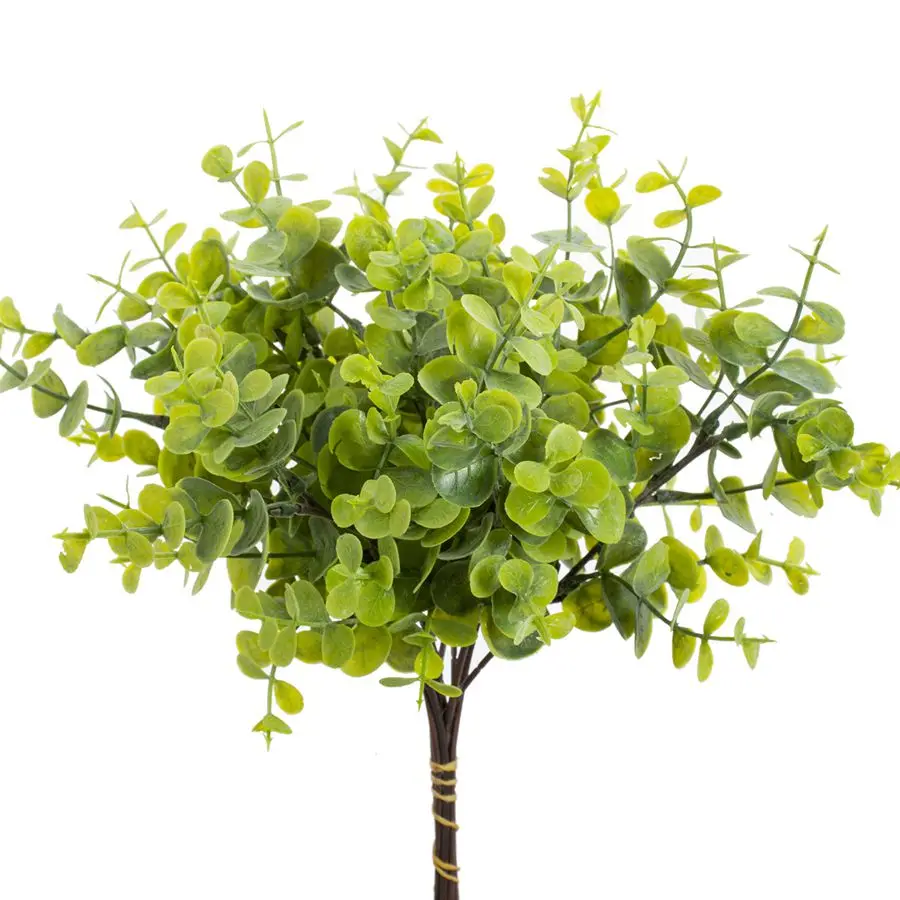 نبات البلاستيك الاصطناعي الأخضر الأوكالبتوس في الهواء الطلق حديقة غرفة المنزل زهرية الجدول حفل زفاف باقة الزفاف لتقوم بها بنفسك هدية التبعي
