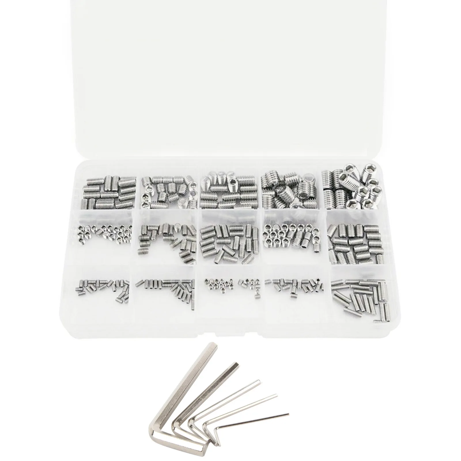 Picture 4: Allen Head Screws Hex Socket Head, Grub Screw Set 15 Sizes with Metric Stainless Steel Internal Hex Drive Cup for Door Handles