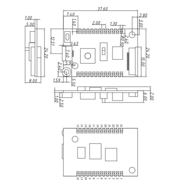 1PCS DMR TIER II DMR858S-U All-In-One Digital Walkie Talkie Module Compatible For Motorola And Hytera