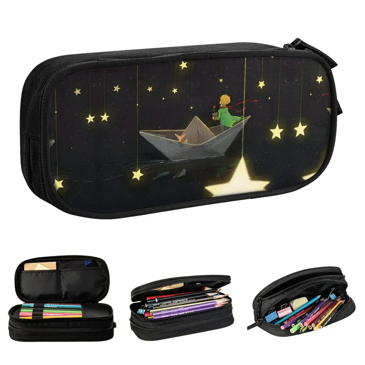 The Little Prince On Board Pencil Cases Pen Box Bag for Student Large Storage School Supplies Gifts Pencilcases