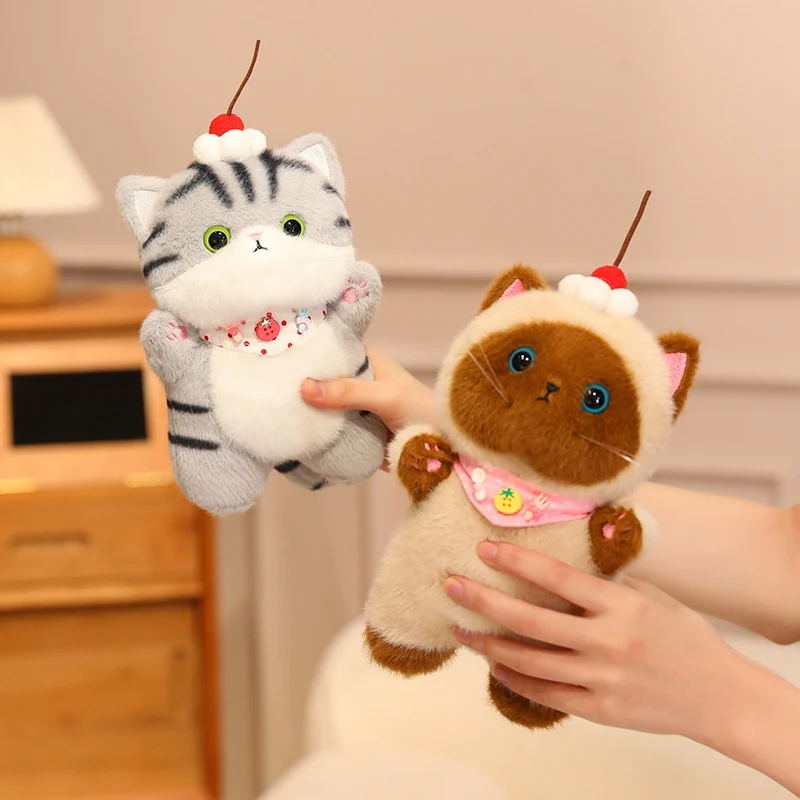 القط ألعاب من نسيج مخملي رفيق دمية 20 سنتيمتر متعدد نمط هريرة مباراة DIY الملابس محشوة الحيوانات الأليفة القط دمية طفل عيد الميلاد هدية عيد الميلاد #3