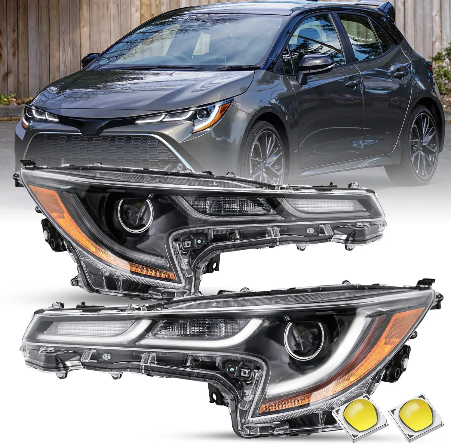 

Светодиодная фара проектора DRL в сборе, подходит для Toyota Corolla SE XLE XSE OEM 2020-2022 годов, фара со стороны водителя и пассажира
