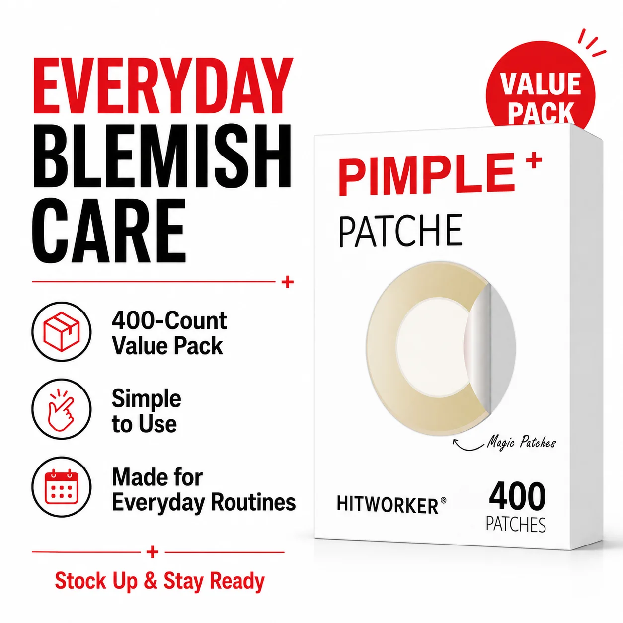 400PCS Invisible Pimple Patches Round Face Blemish Spot Cover Stickers Daily Skin Care Patches**