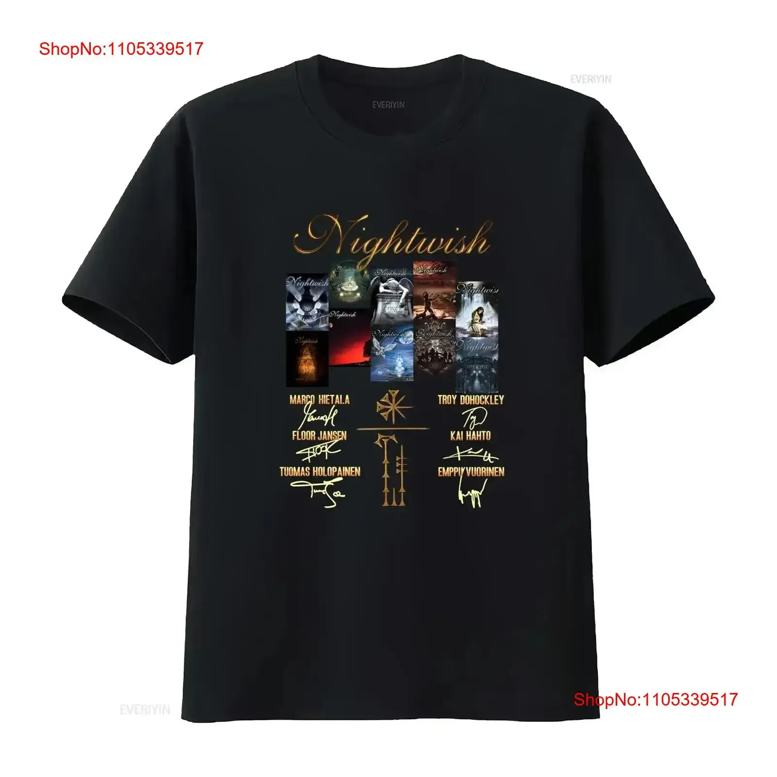 Nightwish Worldwide Music Band Fans Members Signature All Size T Shirt AC938 vintage Washed Slightly Versatile Stretched Unisex