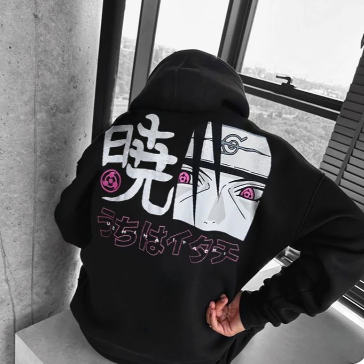 

Oversized Unisex Anime Naruto Print Hoodie Men's Clothing Sweatshirt Autumn Winter Casual Y2k Loose Cotton Women Long Sleeve Top