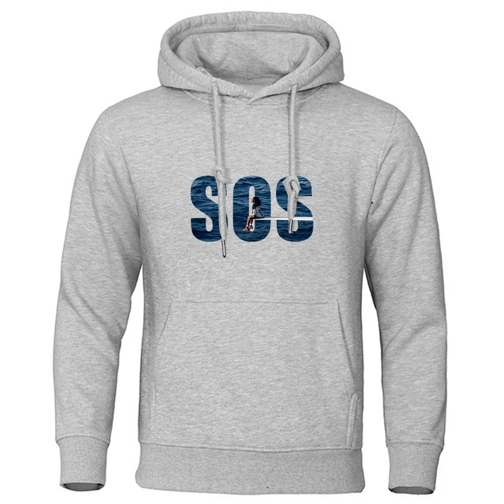 

Fashion SOS Print Hoody Sweatshirt Teenagers Cool Print Hoodie Tops Casual Male Outdoors Clothing Pullover Tops