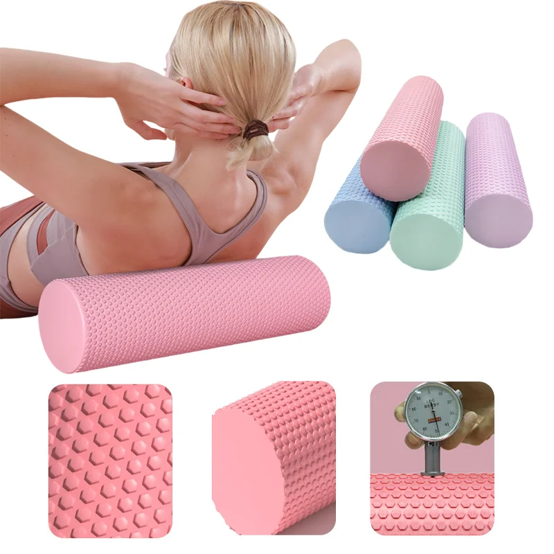 Durchmesser 9,6 cm, Länge 30 cm, Yoga-Rolle, EVA-Schaum-Zylinder, sechseckige Rolle für Pilates-Übungen, verbesserte Heimtraining
