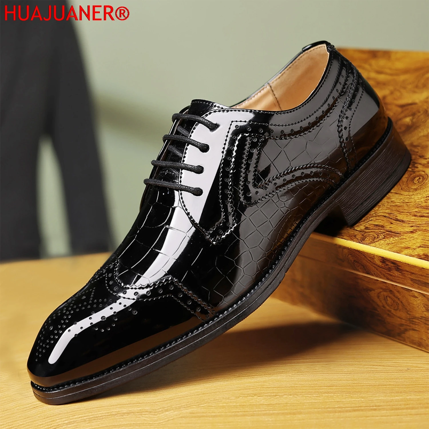 

Мужские классические туфли-оксфорды для торжеств, офиса, свадьбы, весенне-осенние, на шнуровке