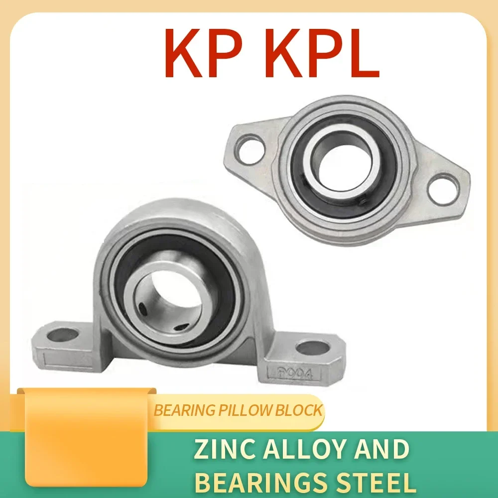 1Pc Bore Ball Bearing Pillow Block Mounted Support Zinc Alloy Diameter 8mm-20mm KFL08 KFL000 KFL001 KP08 KP000 KP001 KP002 Steel