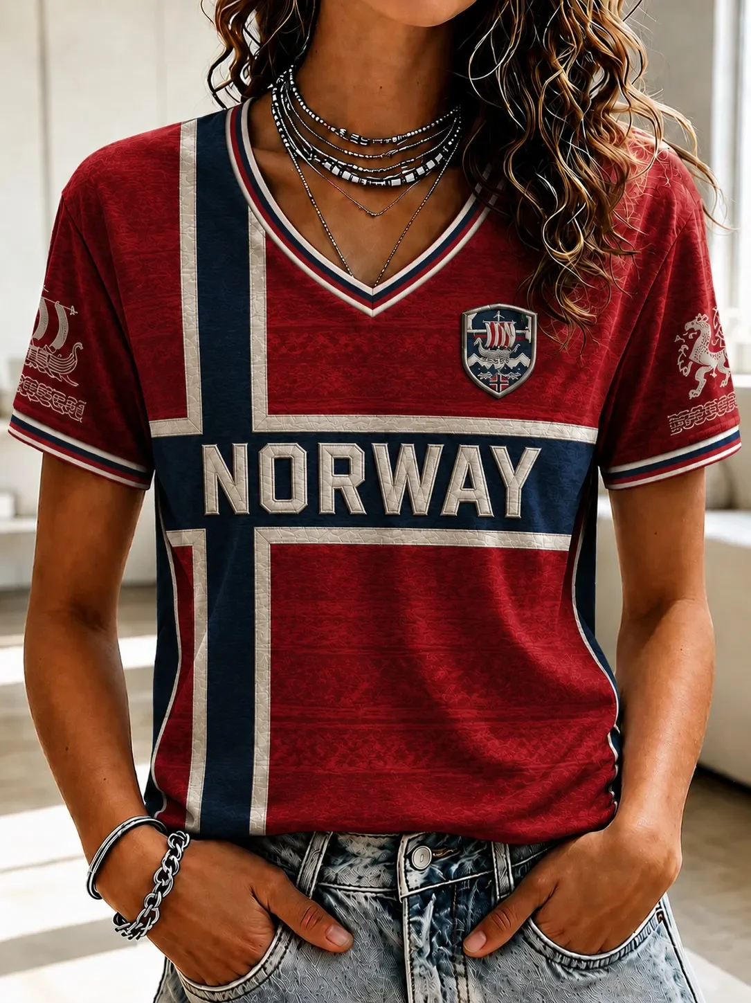 2026 Edition Norwegian Fans Football Training T-Shirt - 3D Digital Printing - Comfortable and Breathable - Family Clothing