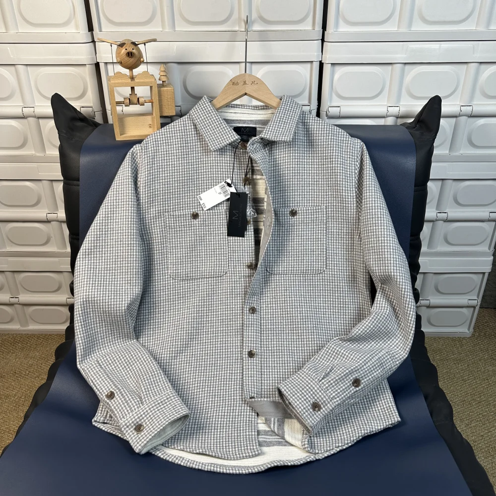 Flannel Plaid Shirt Heavy Weight - Schweres Baumwoll-Flanellhemd im Jackenstil für Herren,