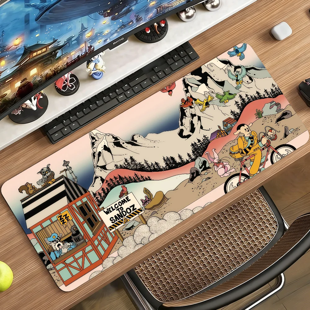 Bicycle Day Mouse Pad Non-slip Rubber Computer Mat Gamer Balance Decoracion Deskmat Laptop Office Large