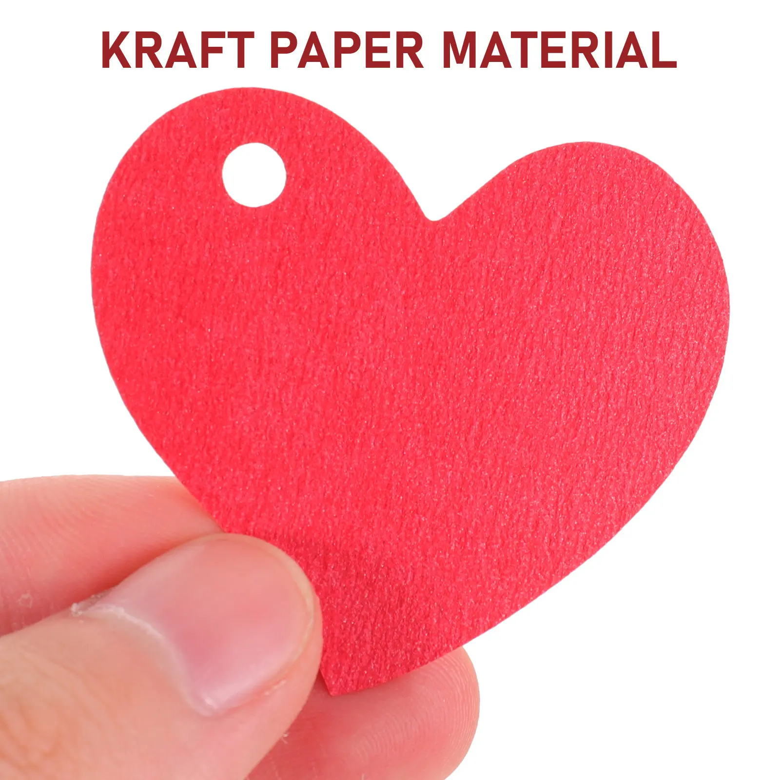 50Pcs Kraft Paper Valentine's Day Gift Tags Heart Shaped Hanging Labels DIY Bookmarks Decorative Crafts Party Favor Tags