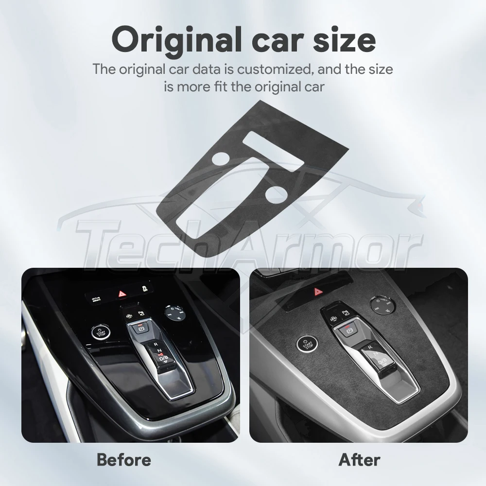 Suede Gear Shift Panel Cover For Audi Q4 e-tron 2021 2022 2023- 2025 Center Console Trim Sticker Interior Accessories Auto Parts
