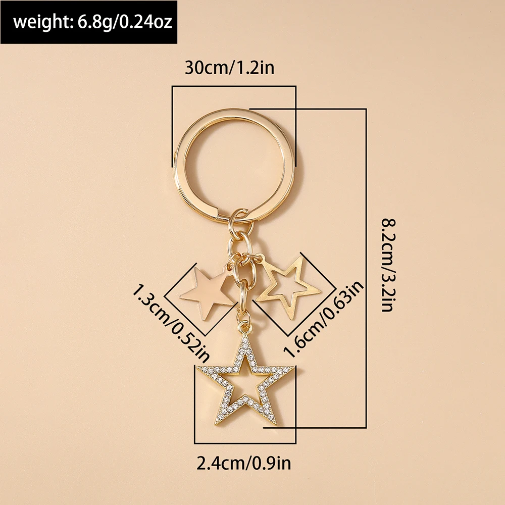 Aihua Y2K Schlüsselanhänger Kristall Stern Schlüsselanhänger für Frauen Männer Freundschaft Geschenk Handtasche Dekoration handgemachten Schmuck – Detail 14