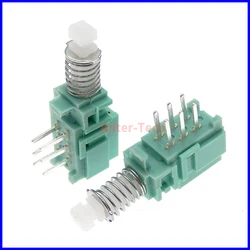 5PCS Horizontal Push-Pull Keys 2 Rows 6Pin Wiring Feet With Ears Button A04 Self-Reset With Lock Push Set-Top Box Power Switch