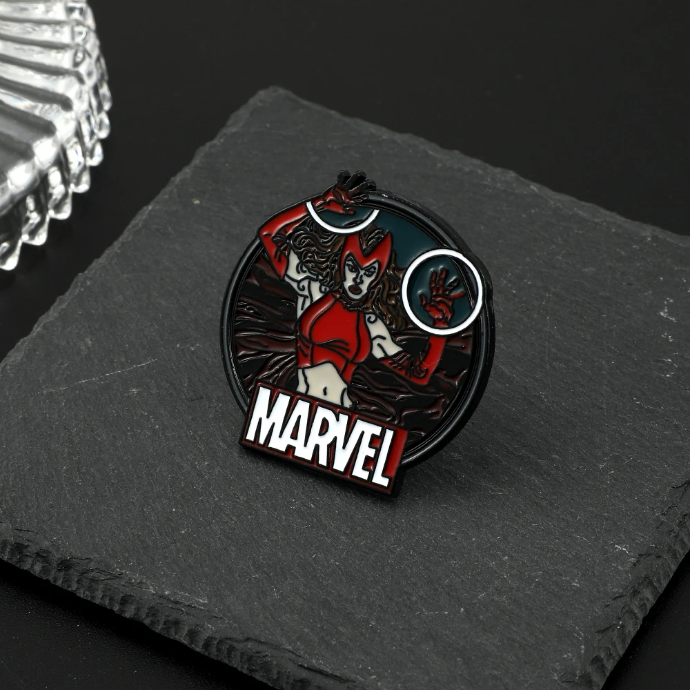 Marvel Superhero Movie Brooch Scarlet Witch Metal Button Personality Creativity Badge for Colthing Accessories Lapel Pin Jewelry