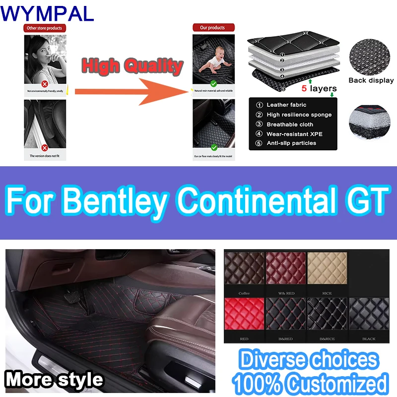 

Luxury Car Floor Mats For Bentley Continental GT Coupe 2012 2013 2014 2015 2016 2017 Auto Foot Pads Cover Interior Carpet rugs