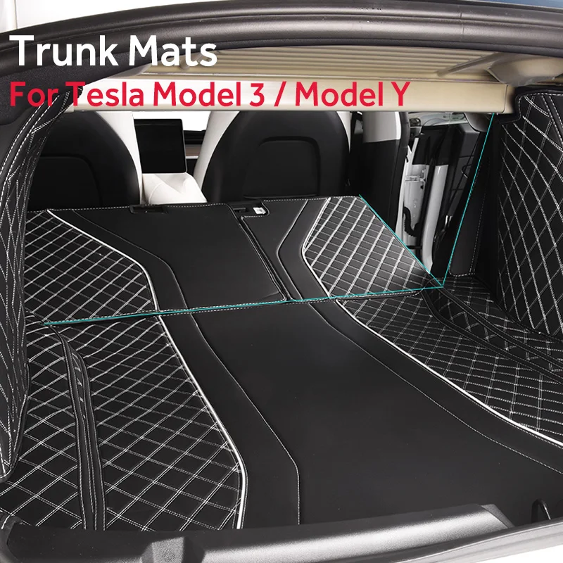 For Tesla Model 3 Model Y 2023 2022 2021 2020 Trunk Protector Rear Trunk Mat Cargo Liner Car Styling Tesla Accessories