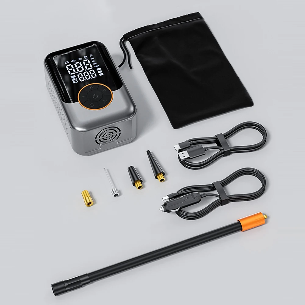 

Беспроводной автомобильный воздушный насос 150PSI, электрический воздушный насос для шин, портативный воздушный компрессор со светодиодным дисплеем для электрического мотоцикла, велосипедного бала