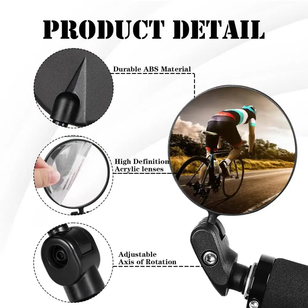 Bicycle Rearview Mirror Bicycle Bar End Mirror 360° Rotating Wide-Angle Mirror  Cycling Equipment Bike Accessories - view 3