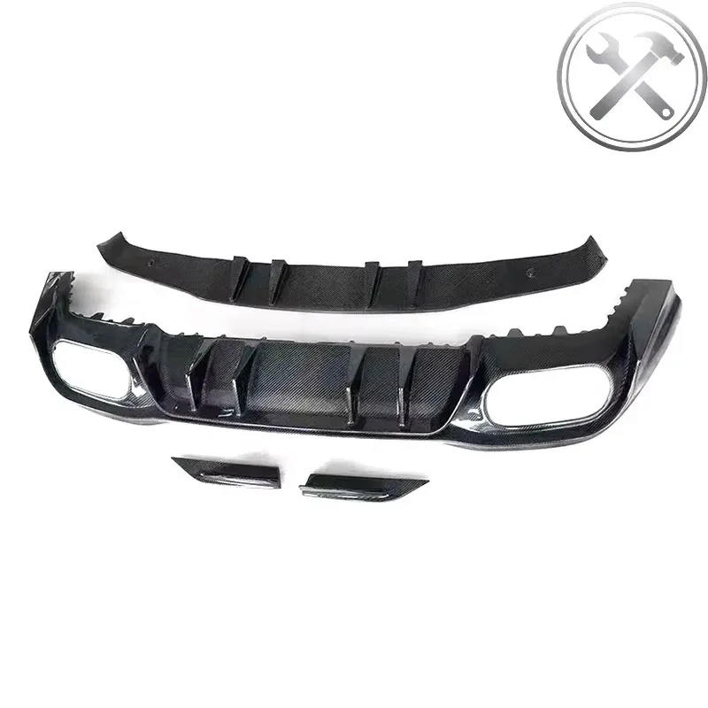 PAK‑Style Carbon Fiber Full Body Kits Rear Diffuser Rear Bumper Lip For   A‑Class Hatchback Exterior Aero Mod Parts 2019‑