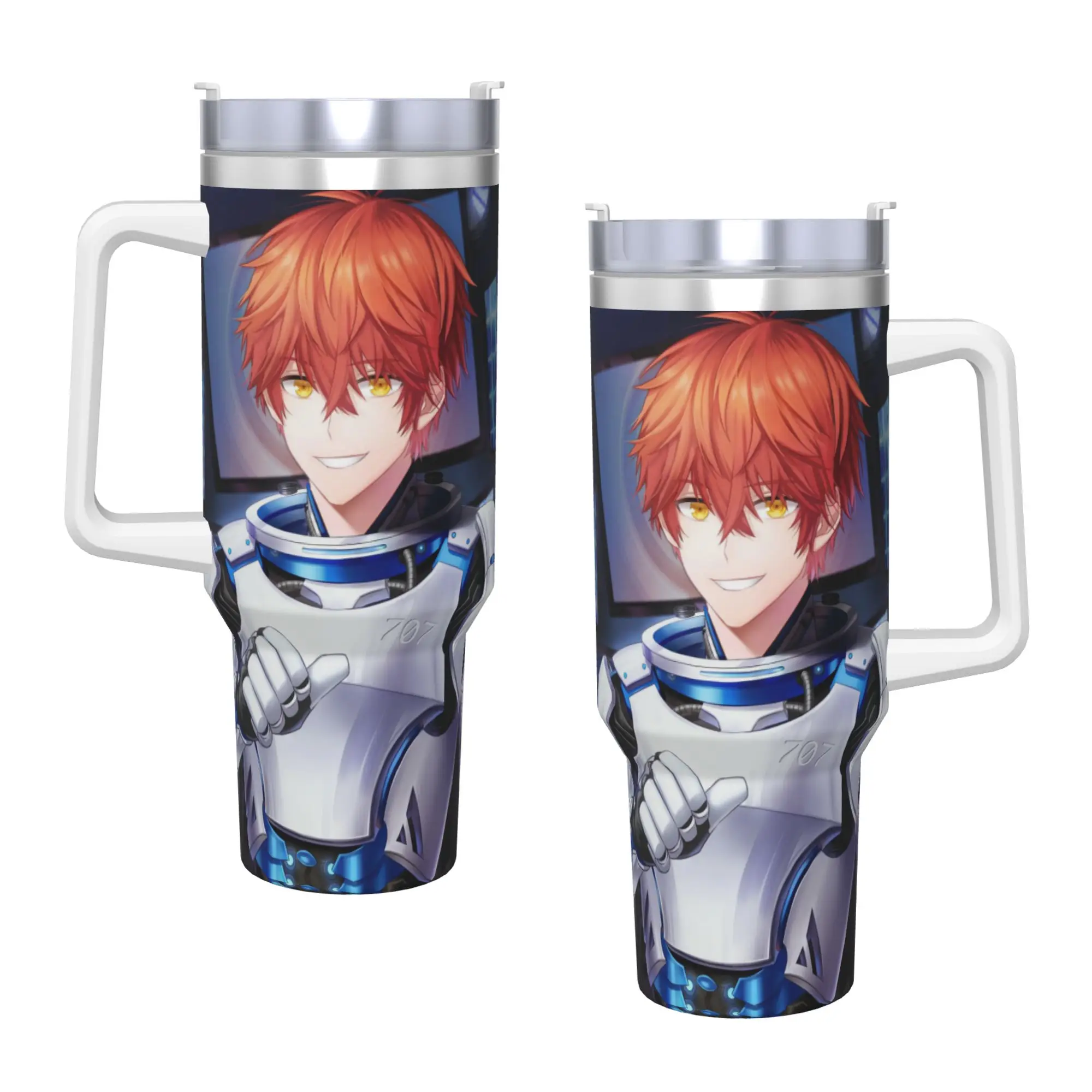 Stainless Steel Tumbler Game Mystic Messenger Seven 707 Thermal Mug  Heat Preservation Cold and Hot Mugs Design Water Bottle