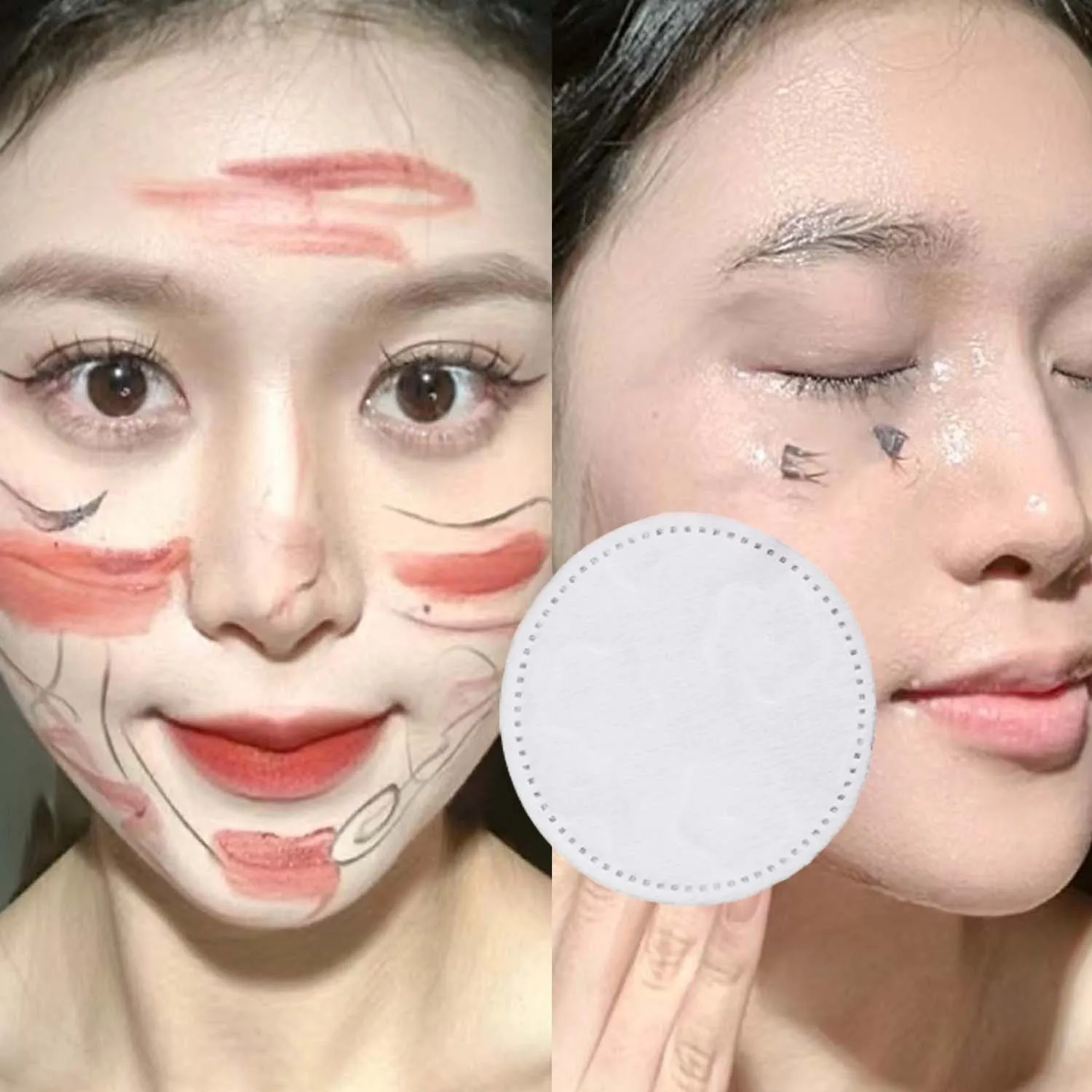 300 almofadas descartáveis macias e respiráveis circulares removedoras de maquiagem almofadas de algodão dupla face não irritantes para limpeza facial