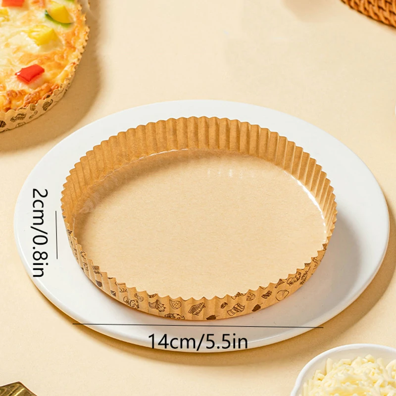 Papel a prueba de aceite para Pizza, placa Circular para freidora de aire, esterilla para hornear, barbacoa, película a prueba de aceite, accesorios de cocina para Pizza, 50 piezas