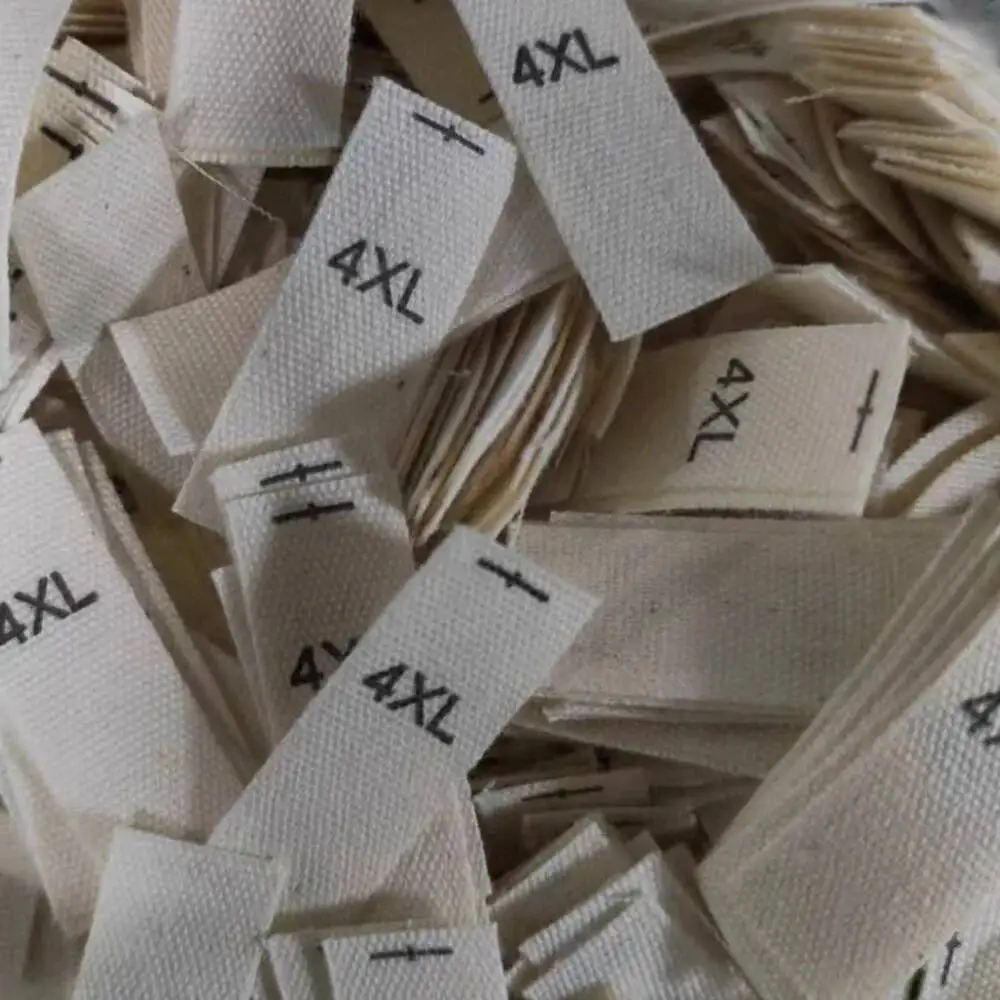1000 Stück natürliche weiße Baumwoll-Größenetiketten für Kinderkleidung, anpassbar, 1 x 3 cm – Detail 6