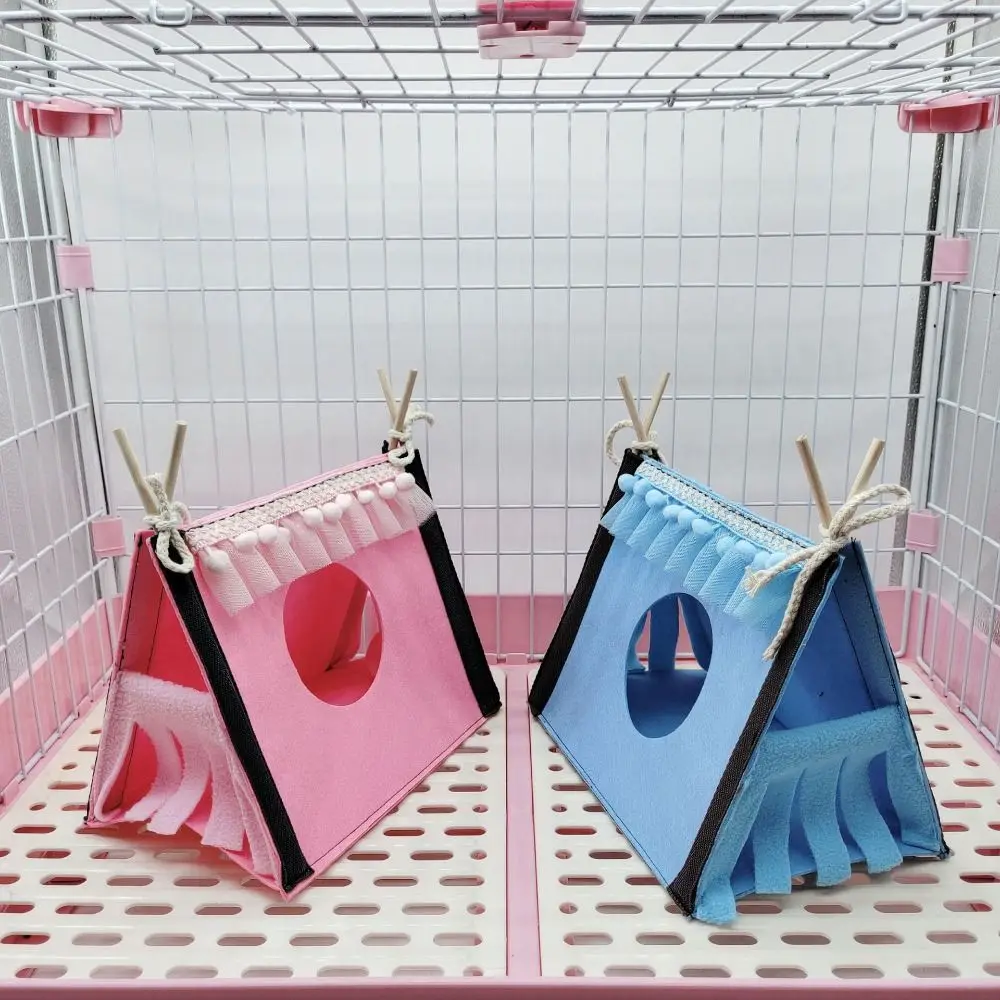 Hamster Corner House Tent Felt Rabbit Tent House Foldable Pink Rabbit Hidden Tent Blue Hamster Nest Corner Hideaway Guinea Pig view 2