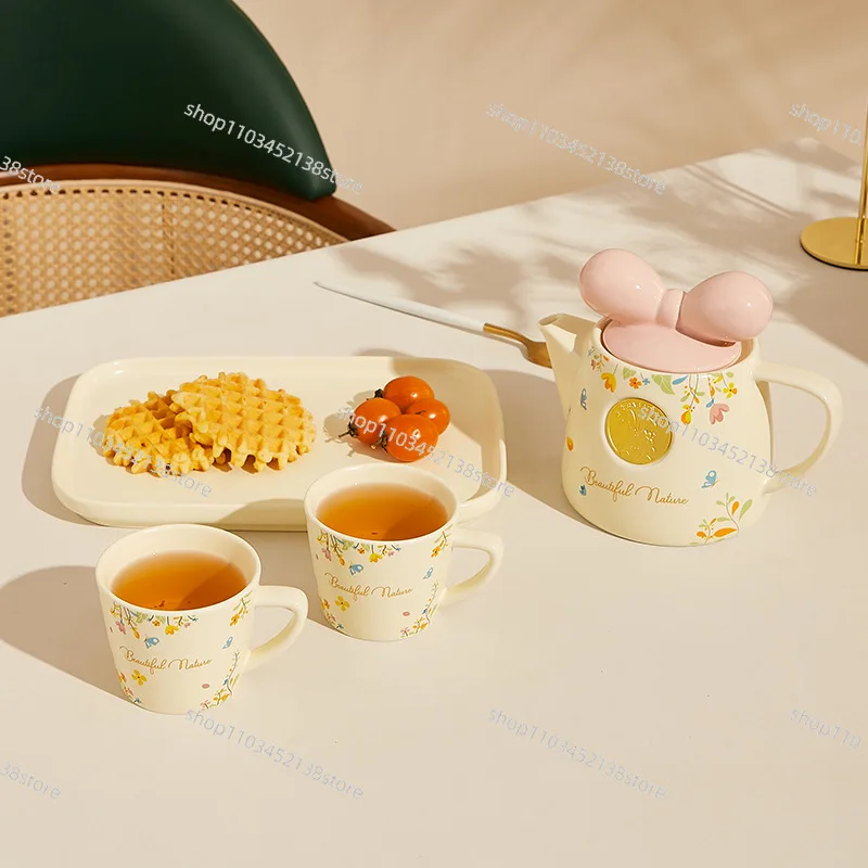 Teapot Tea Ceramic Household Creative Patch Small Fresh Kung Fu Flower Teapot Cute Heat-resistant Filter Cold Water