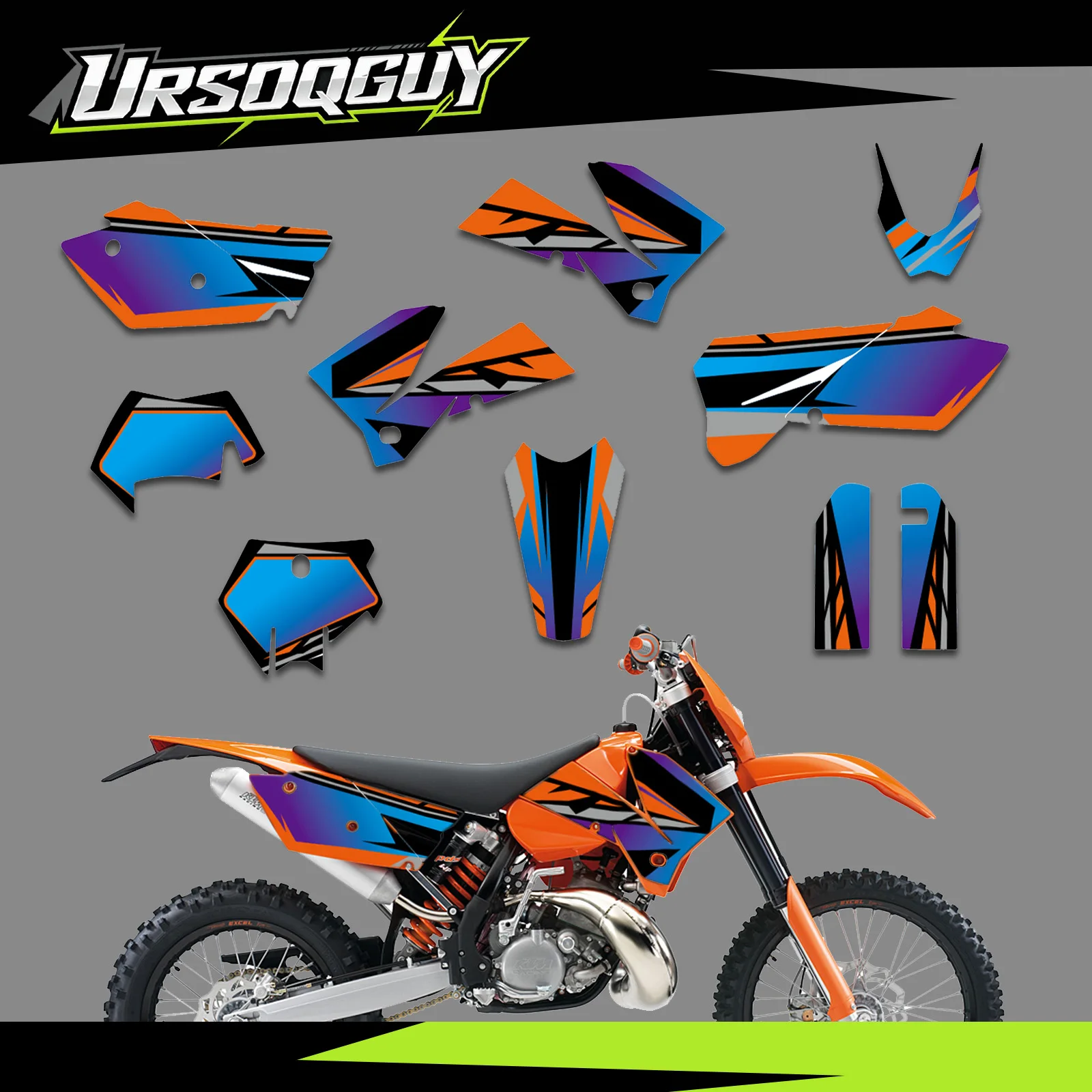 Waterproof Decals for KTM EXC 200, 250, 400, 450, 525 Off-Road Motorcycles 2005-2007 2006