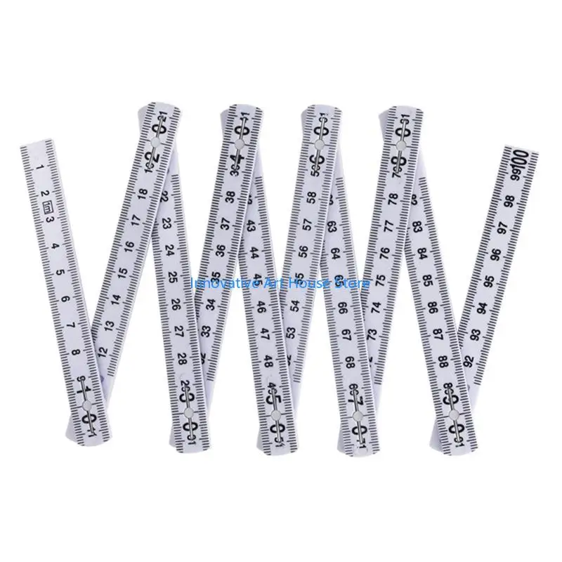E1PC 2Pcs 1meter Metric Ruler Foldable Measuring Tool for Engineers & Students
