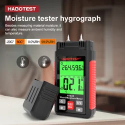 HT633 Digital Wood Moisture Meter Wall Water Tester Humidity Meter LCD Display Cement Brick Moisture Meter