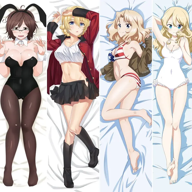 Anime Girls Und Panzer Body Hugging 150x50cm Pillow Case Waifu Cushion Dakimakura Kawaii Pillowcase Otaku Long Cover Bedding