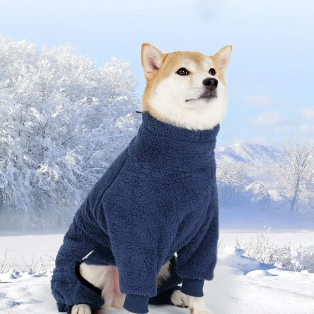 

Pet Winter Clothes Fullbody Winter Dog Jumpsuit Windproof Soft Dog Fleece Coat Resilient Thickened Warm Dog Pajamas Puppy