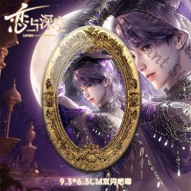 

new style Love and deepspace Game ambitus Rafayel The Prince of Foreign Lands series oval 9cm tinplate Double flash badge gift
