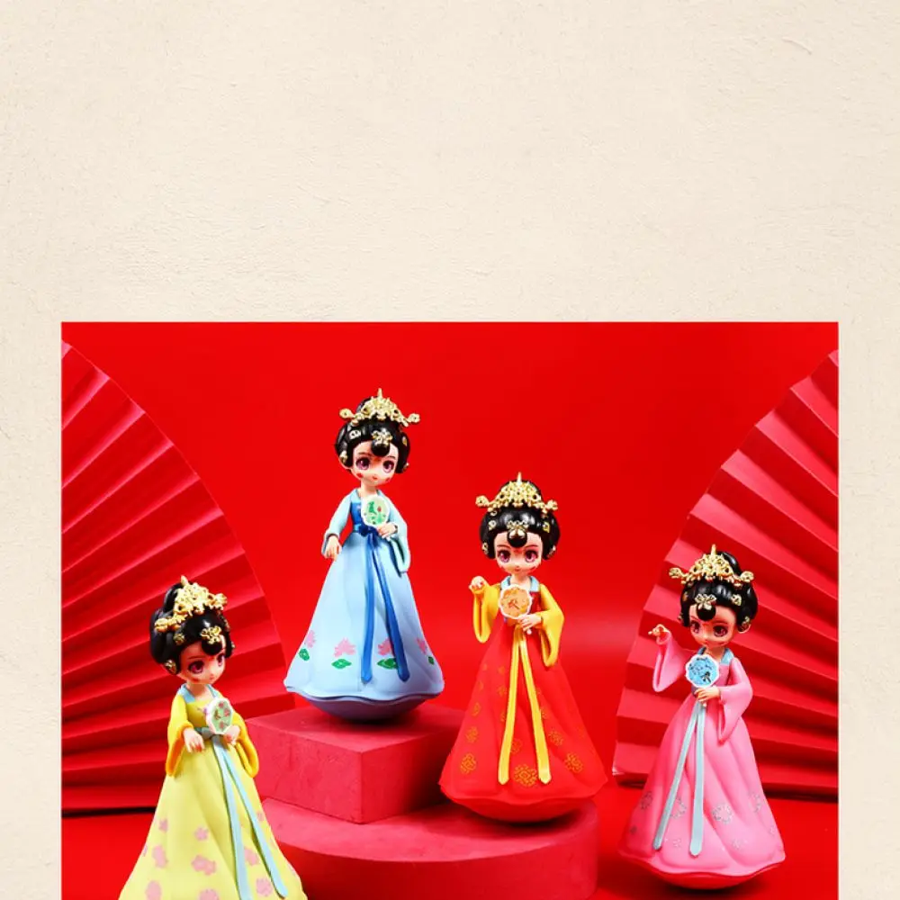 Unique Tang Dynasty Girl Wobbling Figurine Decorative Craft Desk Ornament Cultural Collectible Gift For Home Decoration