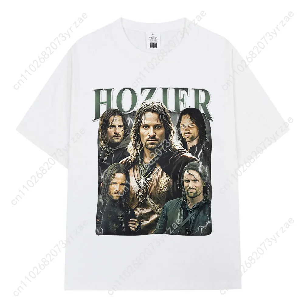 Hozier مضحك ميمي أراغورن الرجعية التي شيرت رجل امرأة عالية الجودة القطن قصير الأكمام موضة تي شيرت لينة تنفس القمم