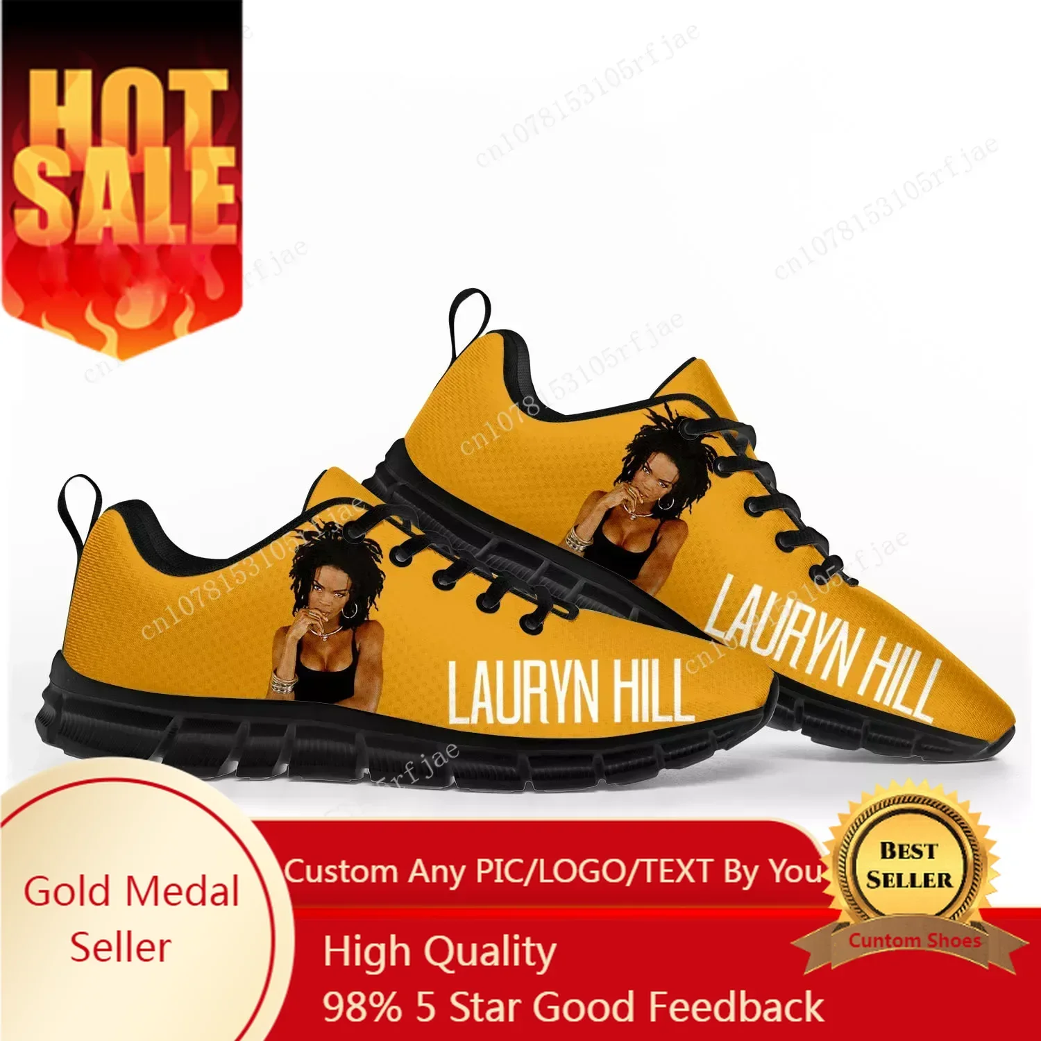 

Lauryn Hill Rapper Pop Sports Shoes Mens Womens Teenager Sneakers Casual Custom Couple Shoes Black