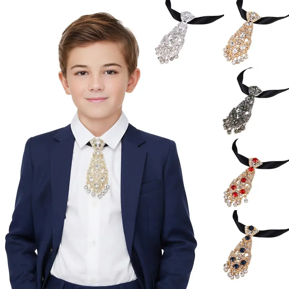 Alloy Tie Clip Tie Clip Adjustable Men’s Tie Holder with Sparkling Rhinestones Wedding Party Neck Accessory Performance Suit