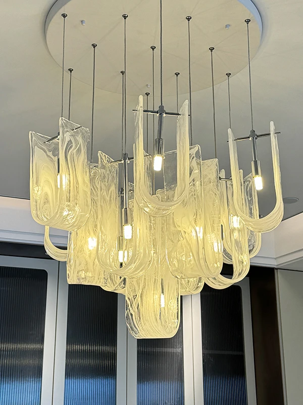 

Роскошная итальянская хмарная стеклянная люстра 2025, новый французский кремовый дизайнерский подвесной светильник для гостиной, столовой