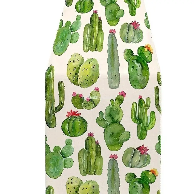 Dropship Cactus Cloth Table Runner Create Festival Table Decors Table Cloth for Dressers Scarf, Coffee Tablecloth Decors