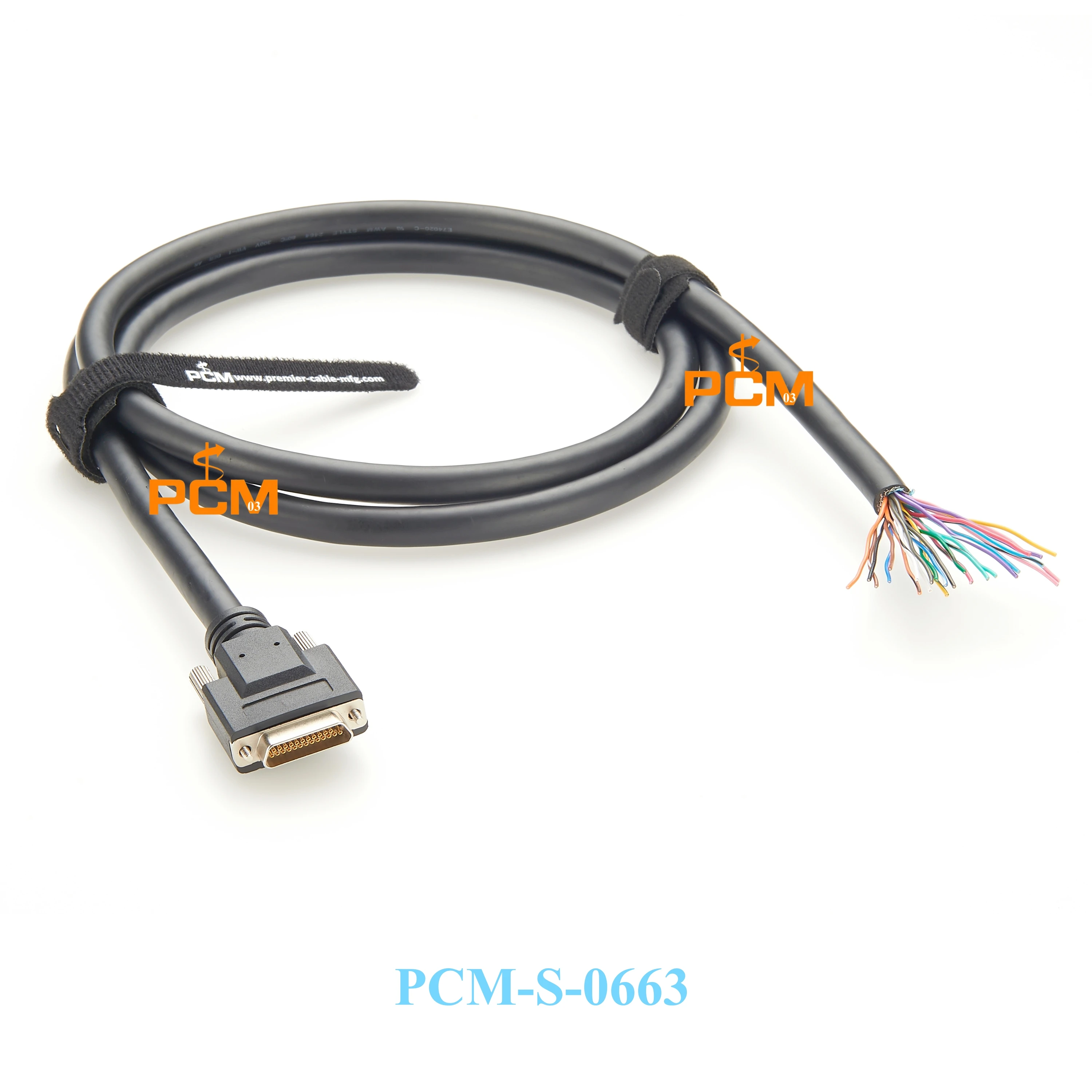 Micro D-sub 25 pin Micro-D 25 เสา Micro DB25 ขั้วต่อเปิด Breakout Cable Shielded Serial control trigger Cable